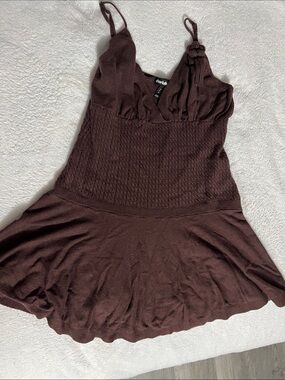Charlotte Russe Brown Textured Knit Dress